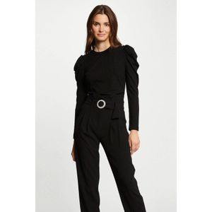 Morgan Top met Plooien Zwart