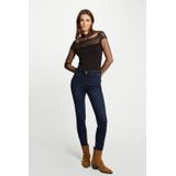 Morgan - Kanten Top - Zwart - Semi-transparant