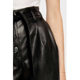 Morgan - Shorts - Zwart - Kunstleer met Riem