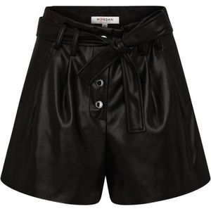 Morgan - Shorts - Zwart - Kunstleer met Riem