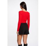 Morgan - Fijngebreide Top - Rood - Dames