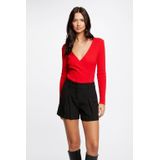 Morgan - Fijngebreide Top - Rood - Dames