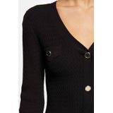 Morgan Fijngebreide Jurk Zwart