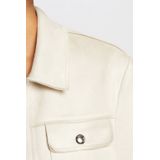 Morgan - Imitatiesuede Jasje - Ecru - Dames - Lange Mouwen