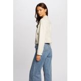 Morgan - Imitatiesuede Jasje - Ecru - Dames - Lange Mouwen