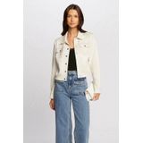 Morgan - Imitatiesuede Jasje - Ecru - Dames - Lange Mouwen