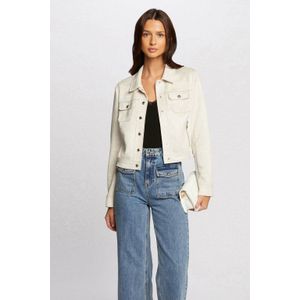 Morgan - Imitatiesuede Jasje - Ecru - Dames - Lange Mouwen
