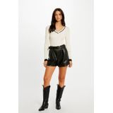 Morgan - Gebreide Trui - Ecru - Viscosemix - V-hals - Lange Mouwen