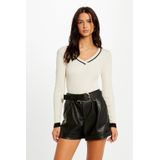 Morgan - Gebreide Trui - Ecru - Viscosemix - V-hals - Lange Mouwen