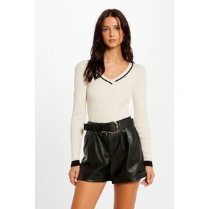 Morgan - Gebreide Trui - Ecru - Viscosemix - V-hals - Lange Mouwen