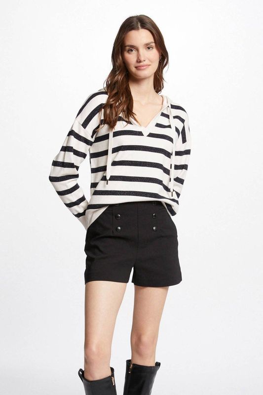 Morgan - Pullover - Zwart - Viscosemix - Met Capuchon