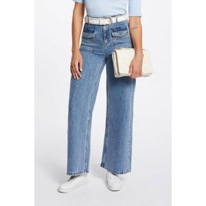 MORGAN - Wijde Jeans - Blauw - Denim - Hoge Taille