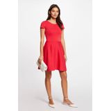 Morgan Gebreide A-lijn Jurk Rood