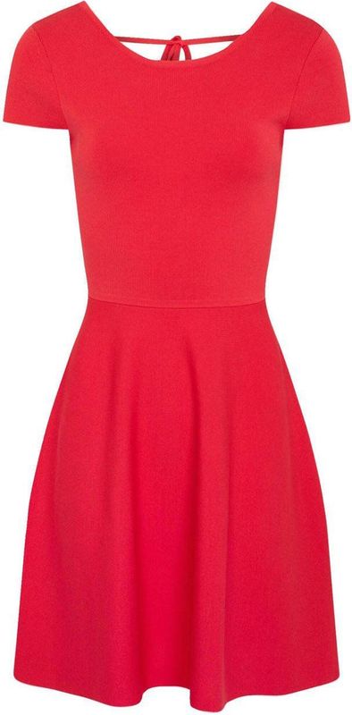 Morgan Gebreide A-lijn Jurk Rood