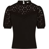 Blouse - Effen - Katoen - Keyholesluiting - Pofmouwen