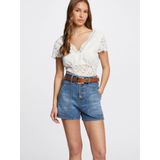 Shirt - Effen - T-shirt - Slanke Pasvorm - Kwartmouw - Licht Transparant