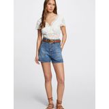 Shirt - Effen - T-shirt - Slanke Pasvorm - Kwartmouw - Licht Transparant