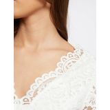 Shirt - Effen - T-shirt - Slanke Pasvorm - Kwartmouw - Licht Transparant