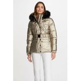 MORGAN - Donsjas - Goudbruin - Polyester - Halflang met Kap