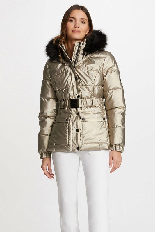 MORGAN - Donsjas - Goudbruin - Polyester - Halflang met Kap