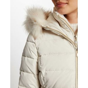 Morgan - 242-Gipiti - Donsjack - Ivoor - Imitatiebont aan de capuchon