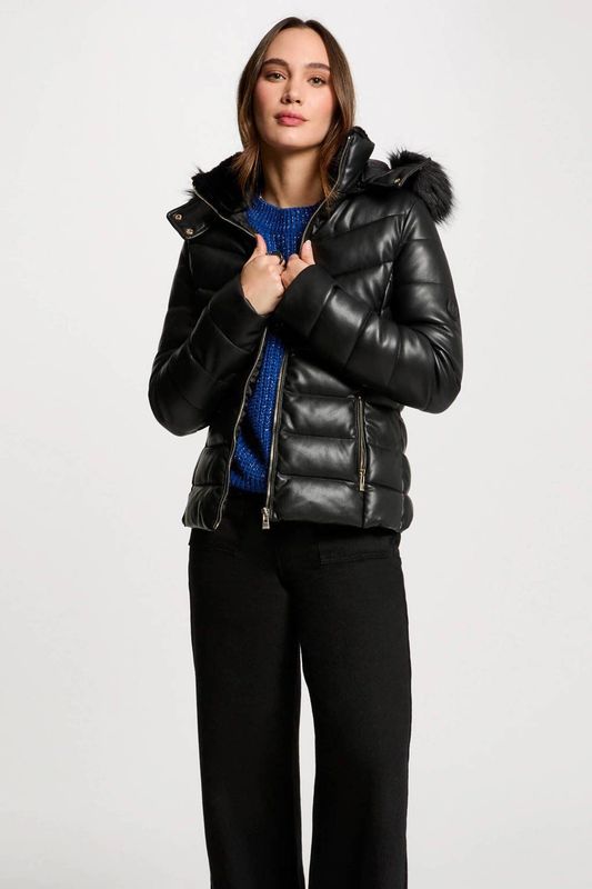 MORGAN - Korte Donsjas - Zwart - Synthetisch Materiaal