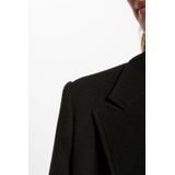 Morgan - Leren Jas - Zwart - Dames - Met Reverskraag en Knoopsluiting