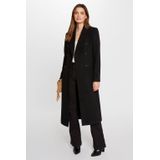 Morgan - Leren Jas - Zwart - Dames - Met Reverskraag en Knoopsluiting