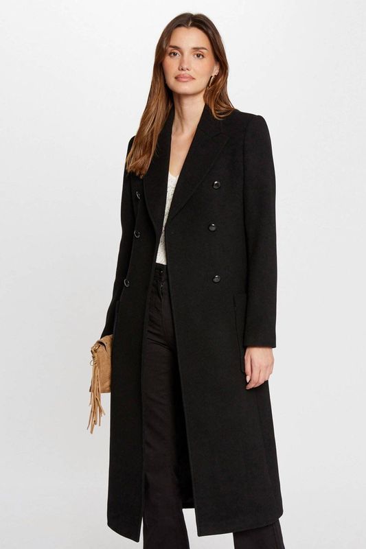 Morgan - Leren Jas - Zwart - Dames - Met Reverskraag en Knoopsluiting