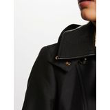 Morgan - - Jas - Zwart - Polyestermix - Overslagkraag, Lange Mouwen, Knoopsluiting