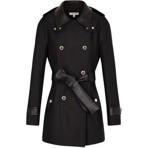 Morgan - - Jas - Zwart - Polyestermix - Overslagkraag, Lange Mouwen, Knoopsluiting