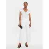 Morgan - Top - Ecru - Met Glitter - V-hals - Korte Mouwen