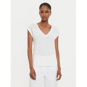 Morgan - Top - Ecru - Met Glitter - V-hals - Korte Mouwen