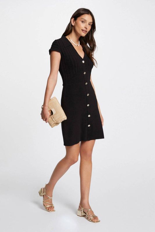 MORGAN - Aansluitende Jurk - Zwart - Viscose