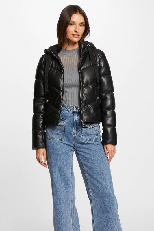 Morgan - Gewatteerde Winterjas - Zwart - Met Capuchon