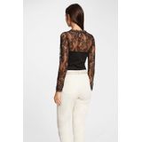 Morgan - Top - Zwart - V-hals - Lange Mouwen - Kanten Details