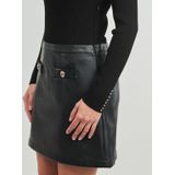 Jurken - Effen - Imitatieleder en Knitwear - Aansluitende Pasvorm