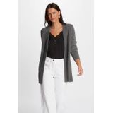 Morgan - Fijngebreid Vest - Dames - Met Openvallende Hals - Lange Mouwen