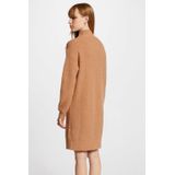 Morgan - Jurk - Camel - Damesgebreid - Lange Mouwen - Knoopdetail