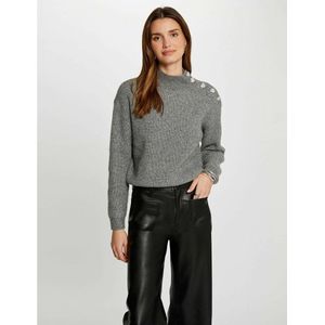 MORGAN - Trui - Grijs - Fijn Tricot - Opstaande Kraag