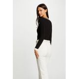 Morgan - Gebreide Trui - Zwart - V-hals - Lange Mouwen - Glitters