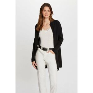 Morgan Lang vest met lange mouwen en ritssluiting, Zwart, XS