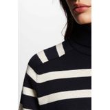 MORGAN - Gestreepte Trui - Blauw - Viscose - Rolkraag
