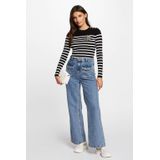 Morgan - Gebreide Trui - Zwart - Viscosemix - Opstaande Kraag