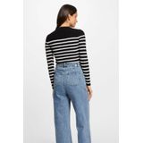 Morgan - Gebreide Trui - Zwart - Viscosemix - Opstaande Kraag