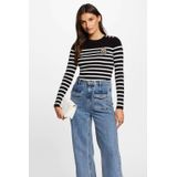 Morgan - Gebreide Trui - Zwart - Viscosemix - Opstaande Kraag