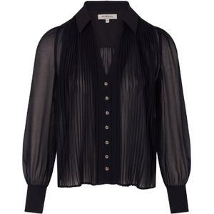 Morgan - Blouse - Marine - Polyester - Semi-transparant