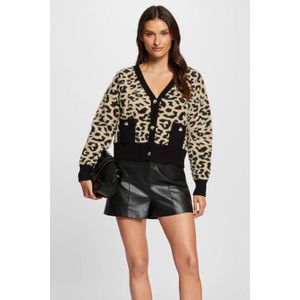 Morgan - Cardigan - Multicolor - Lange Mouwen - V-hals - Luipaardprint