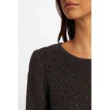 Morgan - Gebreide Trui - Antraciet - Dames - Panterprint - Lange Mouwen