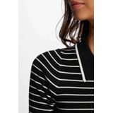 Morgan - Gestreepte Jurk - Zwart/Wit - Korte Mouwen - Knoopsluiting